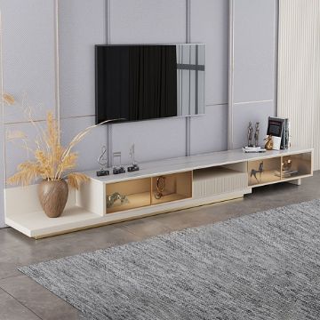 Show details for Lunex LED TV Unit – Expandable Natural Wood with Drawer & Shelves Picture of Lunex LED TV Unit – Expandable Natural Wood with Drawer & Shelves