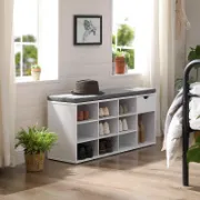 Picture of STODA Shoe Storage Bench With Drawers - White