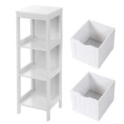 Bathroom+Floor+Cabinet,+Multifunctional+Wooden+Storage+Cabinet+With+2+Drawers+For