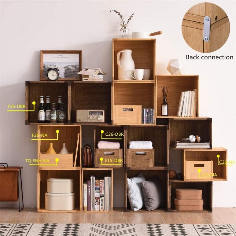 Stackable Wood Storage CubeBasketBins Organizer For Home Books Clothes Open Cubby Storage System - Office Bookcase Closet Shelves