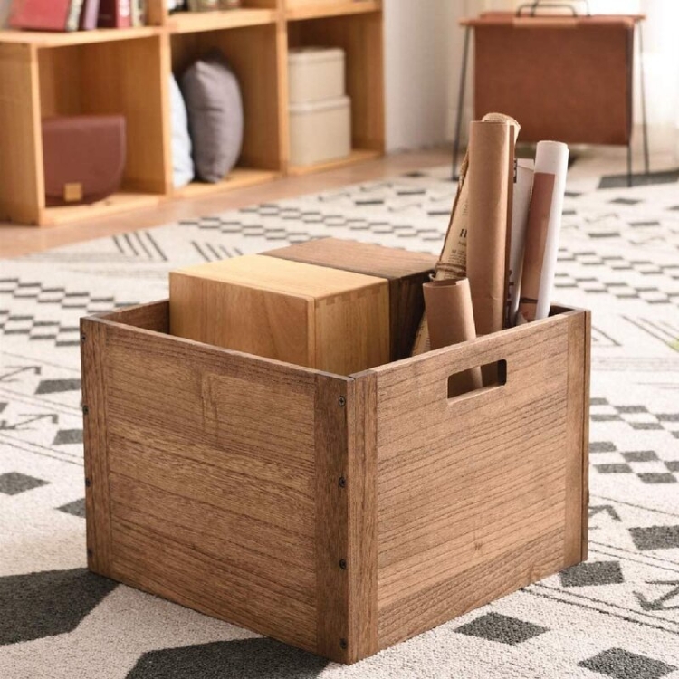 Stackable Wood Storage CubeBasketBins Organizer For Home Books Clothes Open Cubby Storage System - Office Bookcase Closet Shelves