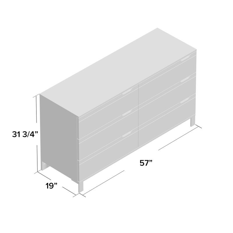 Statobo White Double Dresser with 6 Drawers revvvd