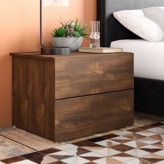 Tawnya 2 - Drawer Nightstand in Dark Brown Truffle Laminate