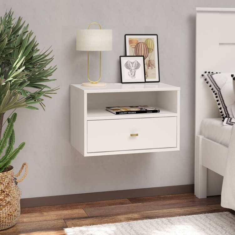 Cäcilie Drawer Nightstand in White