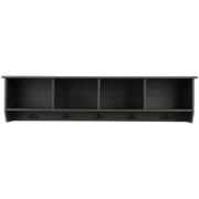 Lyiam Solid Wood Floating Shelf with Hooks