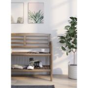 Kitia Solid Wood Shelves Storage Bench