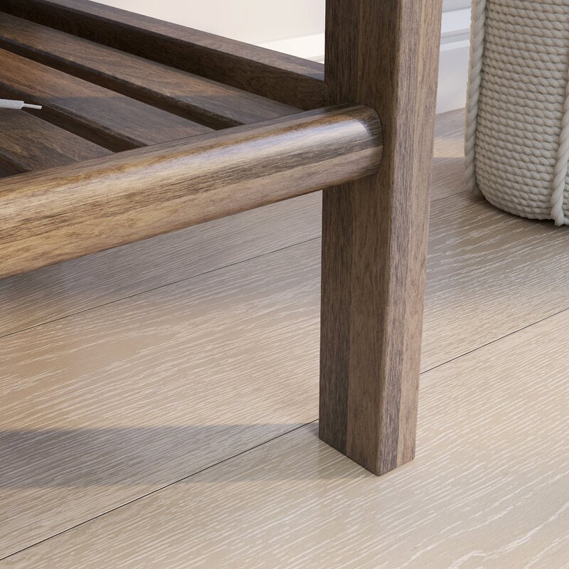 Kitia Solid Wood Shelves Storage Bench revvvd