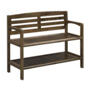 Kitia Solid Wood Shelves Storage Bench