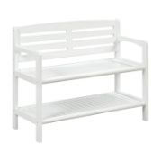 Kitia Solid Wood Shelves Storage Bench