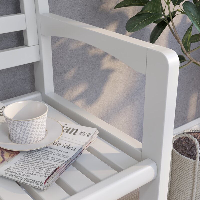 Kitia Solid Wood Shelves Storage Bench revvvd