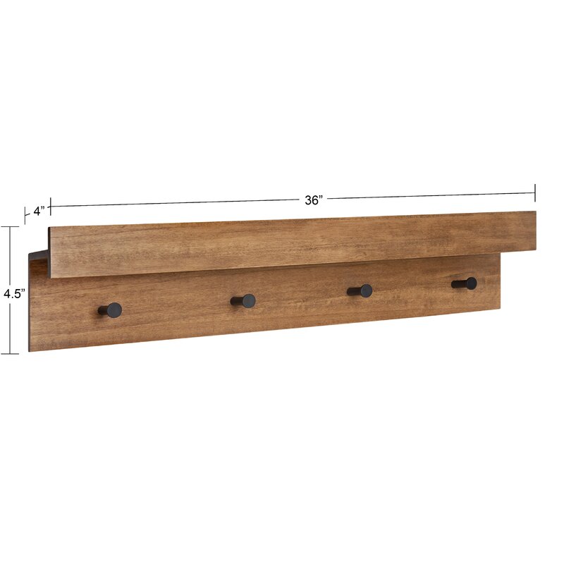 Semiala Wall Mounted Shelf With Hooks revvvd
