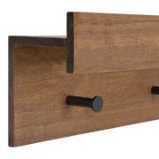 Creager Accent Wall Shelf Ledge with Hooks Natural Color