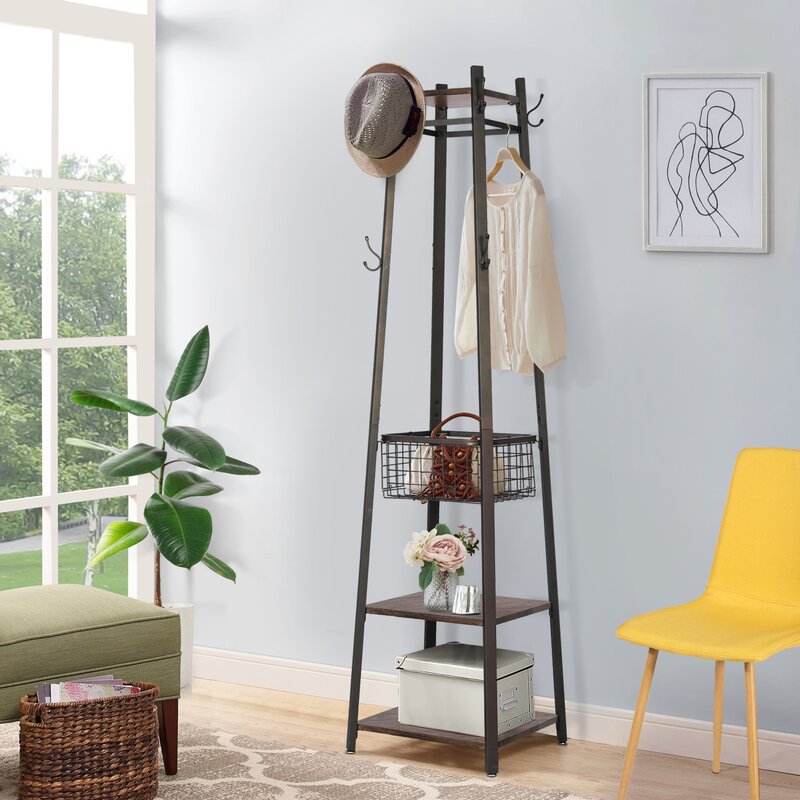 Buy Rackara Metal Coat Rack | Hooks and Shelves | Revvvd