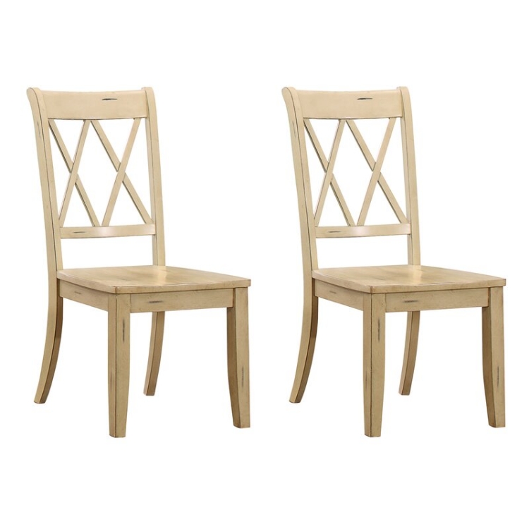 Cheryll Solid Wood Cross Back Side Chair (Set of 2)