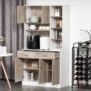 Silia Kitchen Buffet with Hutch Multi Storage Cupboard Cabinet Server Sideboard with Drawers Silia Kitchen Buffet with Hutch Multi Storage Cupboard Cabinet Server Sideboard with Drawers