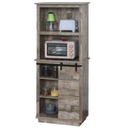 Ferdi Rustic Kitchen Pantry Storage Cabinet with Barn Door Design