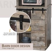 Ferdi Rustic Kitchen Pantry Storage Cabinet with Barn Door Design