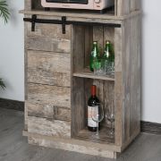 Ferdi Rustic Kitchen Pantry Storage Cabinet with Barn Door Design