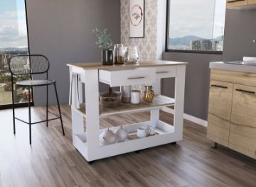 Langi Kitchen Island with Locking Wheels Langi Kitchen Island with Locking Wheels