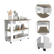 Langi Kitchen Island with Locking Wheels