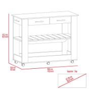 Langi Kitchen Island with Locking Wheels