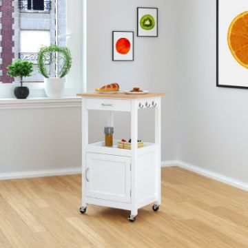 Tolia Solid Wood Kitchen Cart and Locking Wheels Tolia Solid Wood Kitchen Cart and Locking Wheels