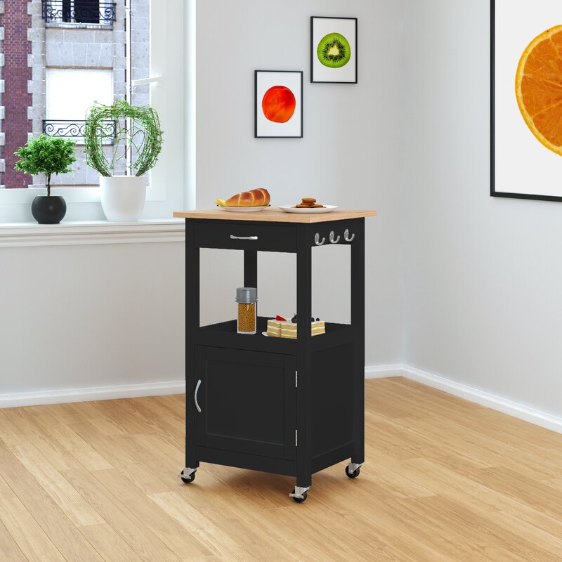 Tolia Solid Wood Kitchen Cart and Locking Wheels revvvd