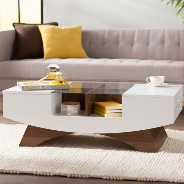 Madilynn Trestle Coffee Table with Storage