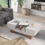 Madilynn Trestle Coffee Table with Storage