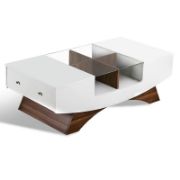 Madilynn Trestle Coffee Table with Storage