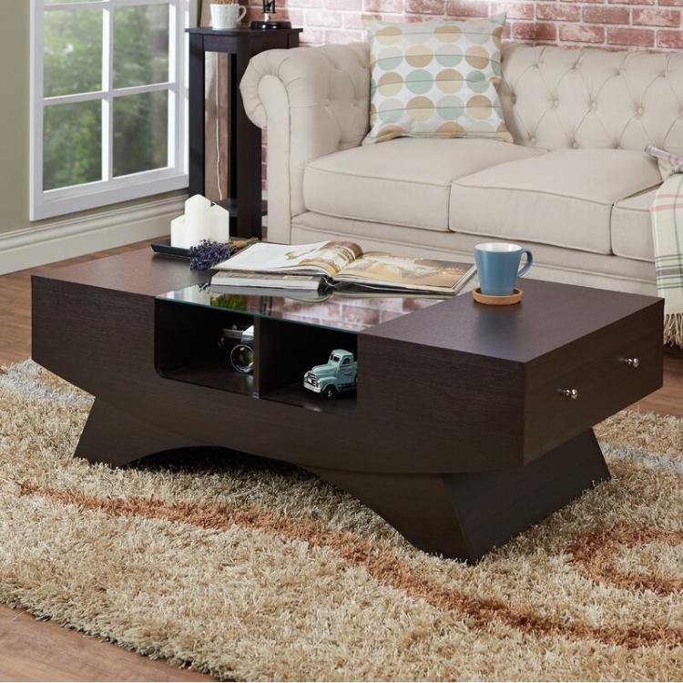 Madilynn Trestle Coffee Table with Storage