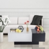 Picture of Modern Coffee Table Storage Unit Living Room with Sliding Top Black and White