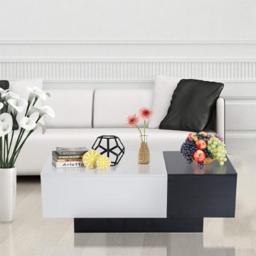 Show details for Dorean Modern Natural Wood Coffee Table with storage Picture of Dorean Modern Natural Wood Coffee Table with storage