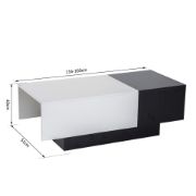 Picture of Modern Coffee Table Storage Unit Living Room with Sliding Top Black and White