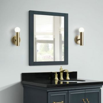 Wood Framed Mirror In Blue Wood Framed Mirror In Blue