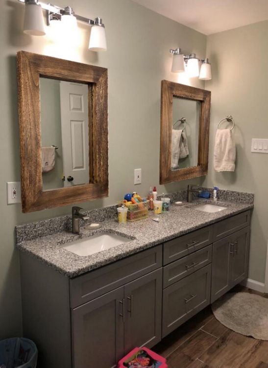 Revvvd Natural Wood Hanging Mirror For Bathroom