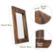 Revvvd Natural Wood Hanging Mirror For Bathroom