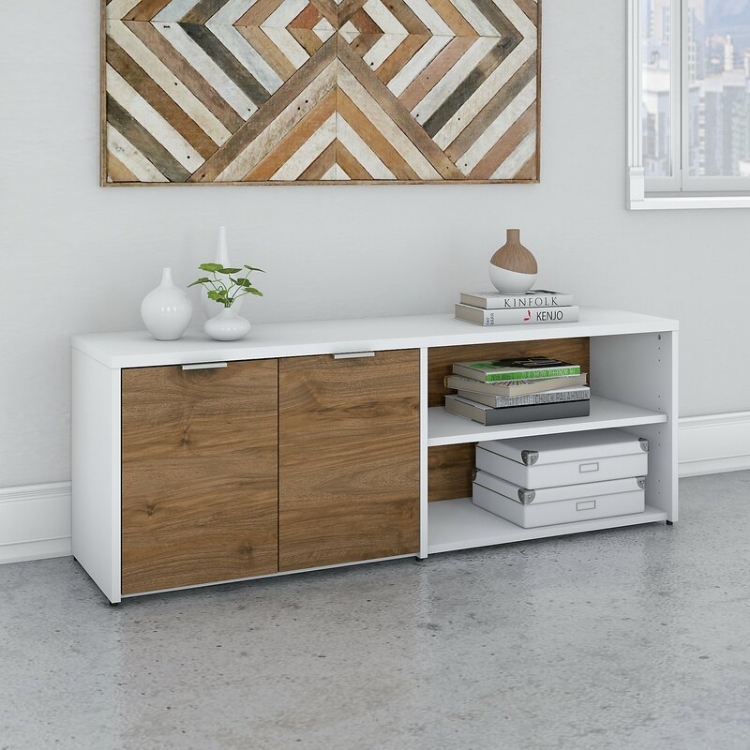 Picture of Lowarzo White and Wooden storage cabinet 