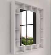 Picture of Gokcha wood mirror with storage shelves