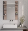 Picture of Giulia wood mirror with multi-use storage shelves