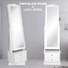 Picture of Rotana White Jewelry Armoire with Mirror