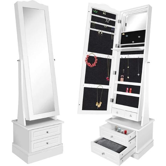 Picture of Rotana White Jewelry Armoire with Mirror