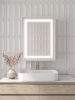 صورة تولين مرآة حمام بإضاءة ليد و خزانة 
