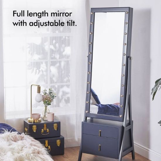 Picture of Caulin Wide Hand Painted Jewelry Armoire with Mirror