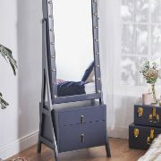 Picture of Caulin Wide Hand Painted Jewelry Armoire with Mirror