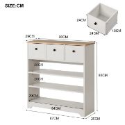 Picture of Snavy White 18 Pair Shoe Rack - 3 drawers 