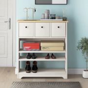 Picture of Snavy White 18 Pair Shoe Rack - 3 drawers 