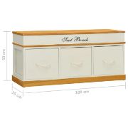 Picture of Zuzdi Wooden Storage Bench - 3 drawers