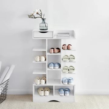 Show details for Kanga White Shoe Rack 15 shelves Picture of Kanga White Shoe Rack 15 shelves