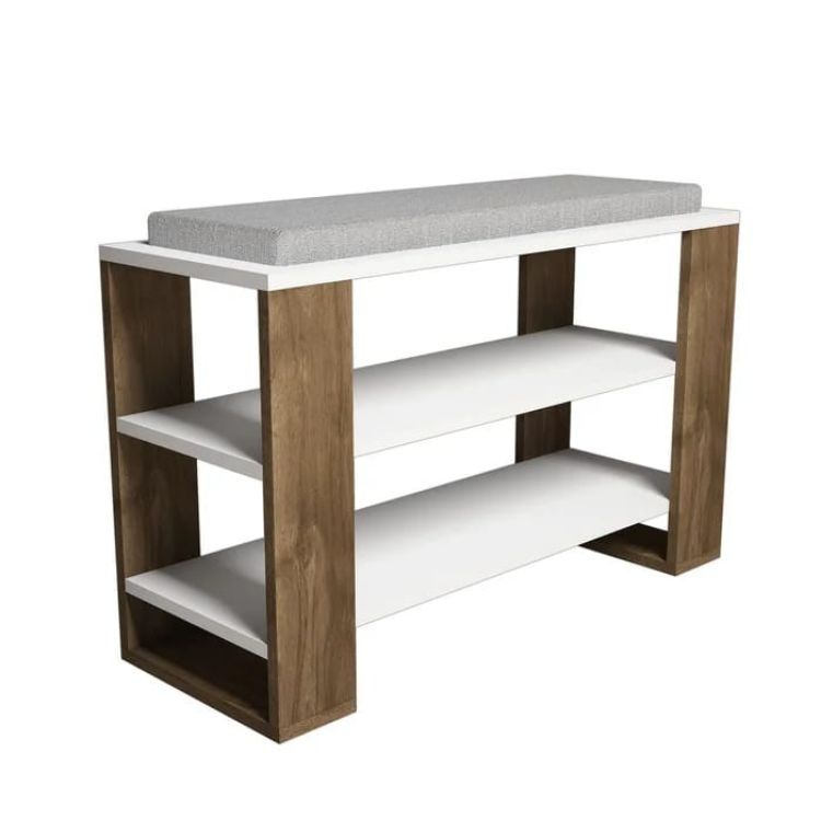 Picture of Ancora White and Wooden Shoe Rack 